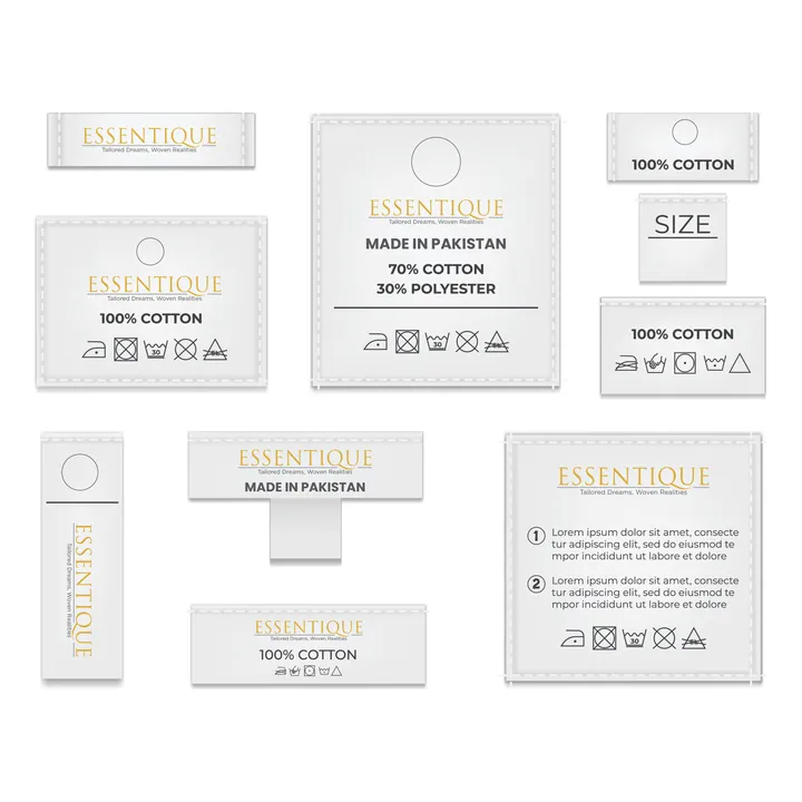 Essentique — fabric tags and labels